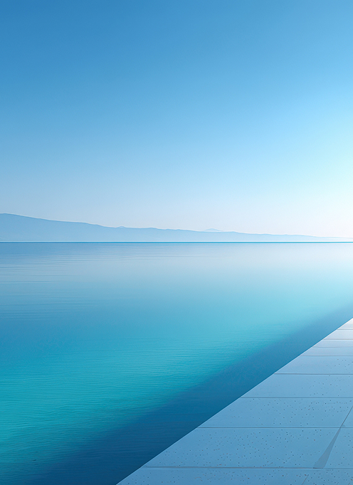 A medium sky-blue with a soft intensity, it evokes clear skies and the carefree ease of summer days.